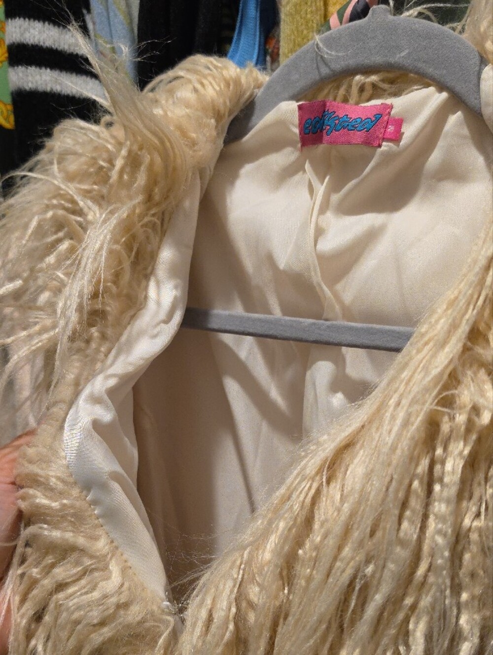 Edikted Ivory Faux Fur-Trim Jacket - Picture 2 of 6